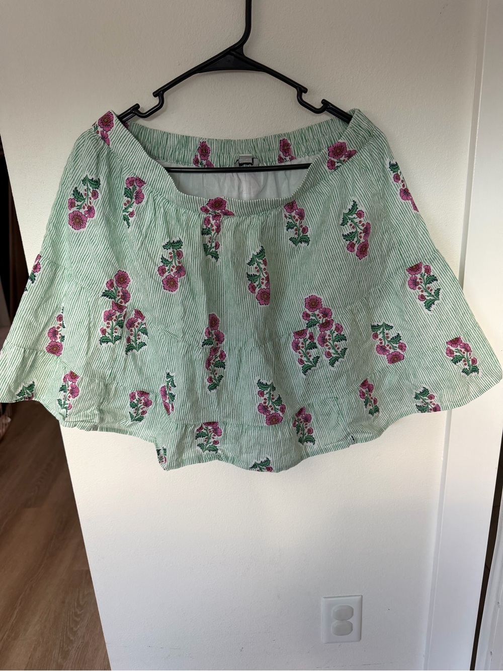J. Crew Mint Green Floral skirt